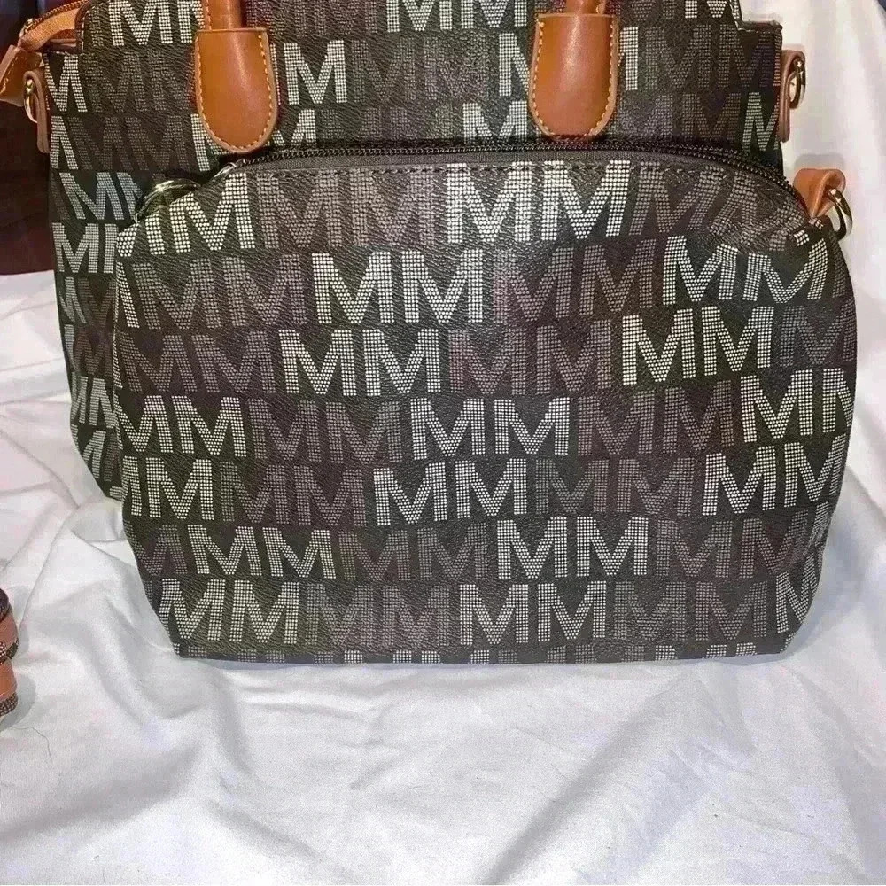 Mia K Farrow Tote Handbag Faux Leather Top Handle Shoulder Strap - Picture 10 of 13